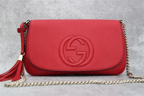 gucci chain red mens bag